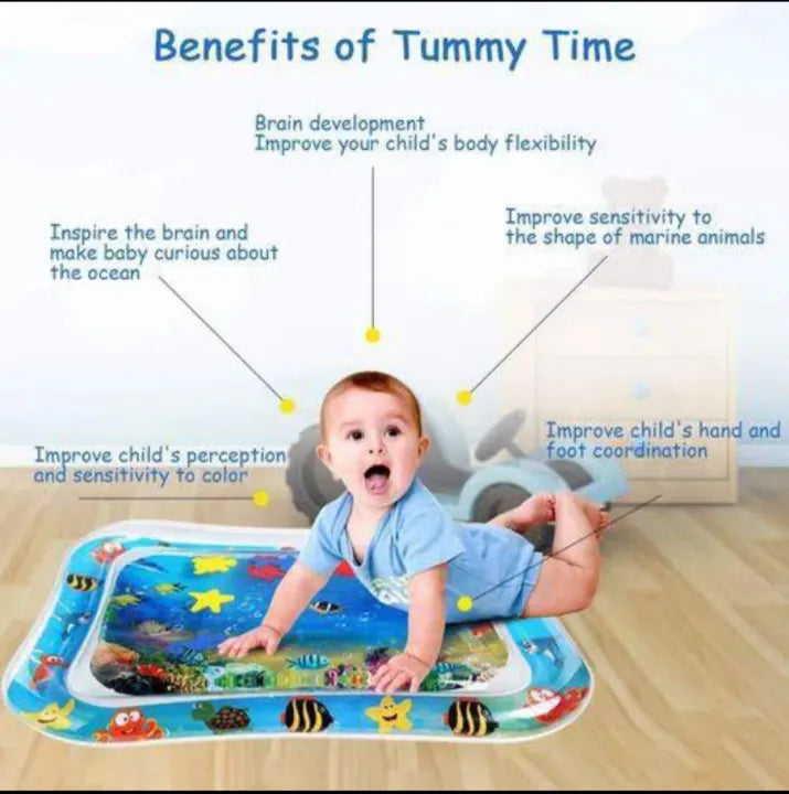 Premium Baby Water Play Mat | Inflatable Tummy Time Sensory Activity Mat for Infants & Toddlers