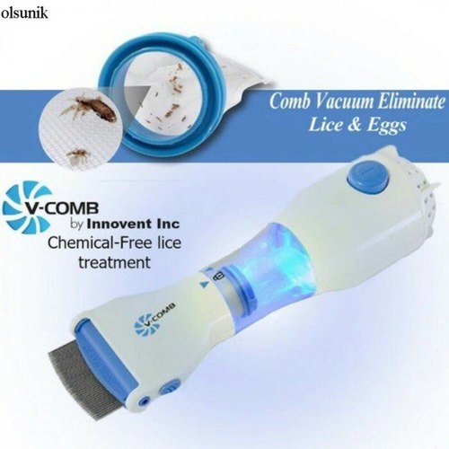 Premium V-COMB Electric Head Lice Treatment Device | Chemical-Free Electronic Lice Comb with Hygienic Disposable Filter