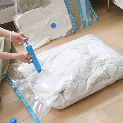 Premium 5-Piece Vacuum Storage Bags with Hand Pump | Space-Saving Compression Bags for Travel, Clothing & Household Organization