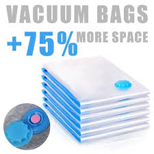 Premium 5-Piece Vacuum Storage Bags with Hand Pump | Space-Saving Compression Bags for Travel, Clothing & Household Organization