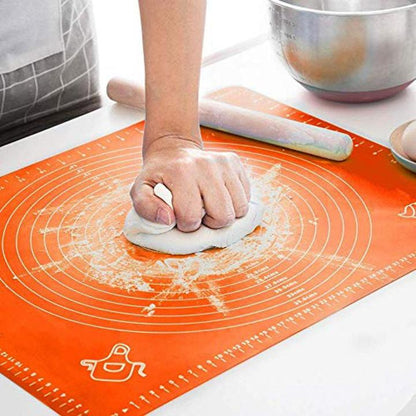 Premium Silicone Roti Mat 50×40cm | Non-Stick Pastry & Dough Kneading Mat with Measurement Guide | Large Baking & Rolling Board