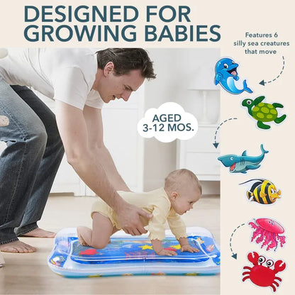Premium Baby Water Play Mat | Inflatable Tummy Time Sensory Activity Mat for Infants & Toddlers