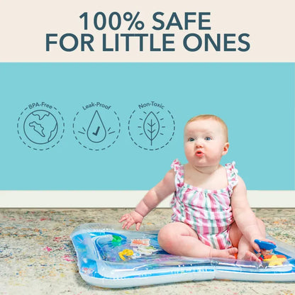 Premium Baby Water Play Mat | Inflatable Tummy Time Sensory Activity Mat for Infants & Toddlers