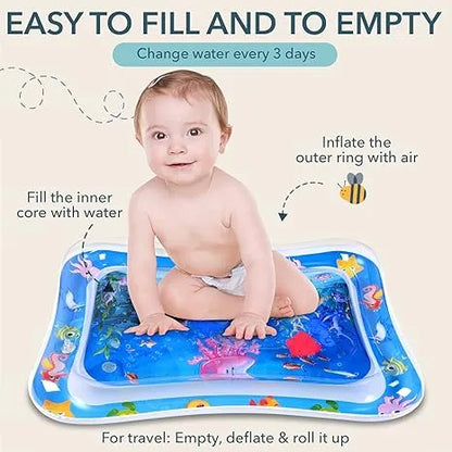 Premium Baby Water Play Mat | Inflatable Tummy Time Sensory Activity Mat for Infants & Toddlers