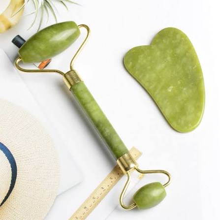 Premium Jade Roller & Gua Sha Stone Set | Facial Massage Roller for Skincare & Beauty | Natural Stone Skin Care Tool