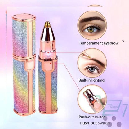 2-in-1 Eyebrow Trimmer & Facial Hair Remover – Portable Electric Beauty Grooming Device