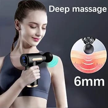 Rechargeable Massage Gun | 3000mAh Battery | 4 Speed Levels | 4 Removable Heads Electric Full Body Massager